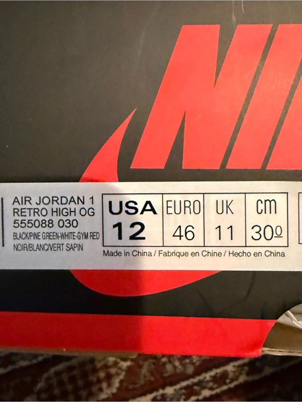 Jordan 1 Retro High Pine Green Black - Men's Sneakers